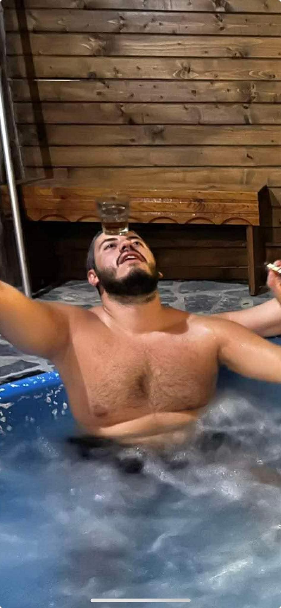 Alex in jacuzzi